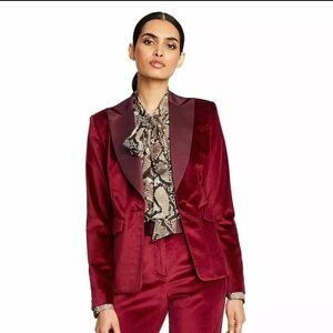 ALTUZARRA X TARGET Women’s Limited Edition Red Velvet Tuxedo Blazer Jacket